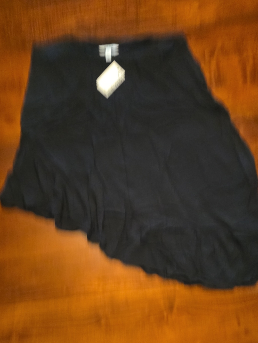 Nine West Black Asymmetrical Ruffle Skirt